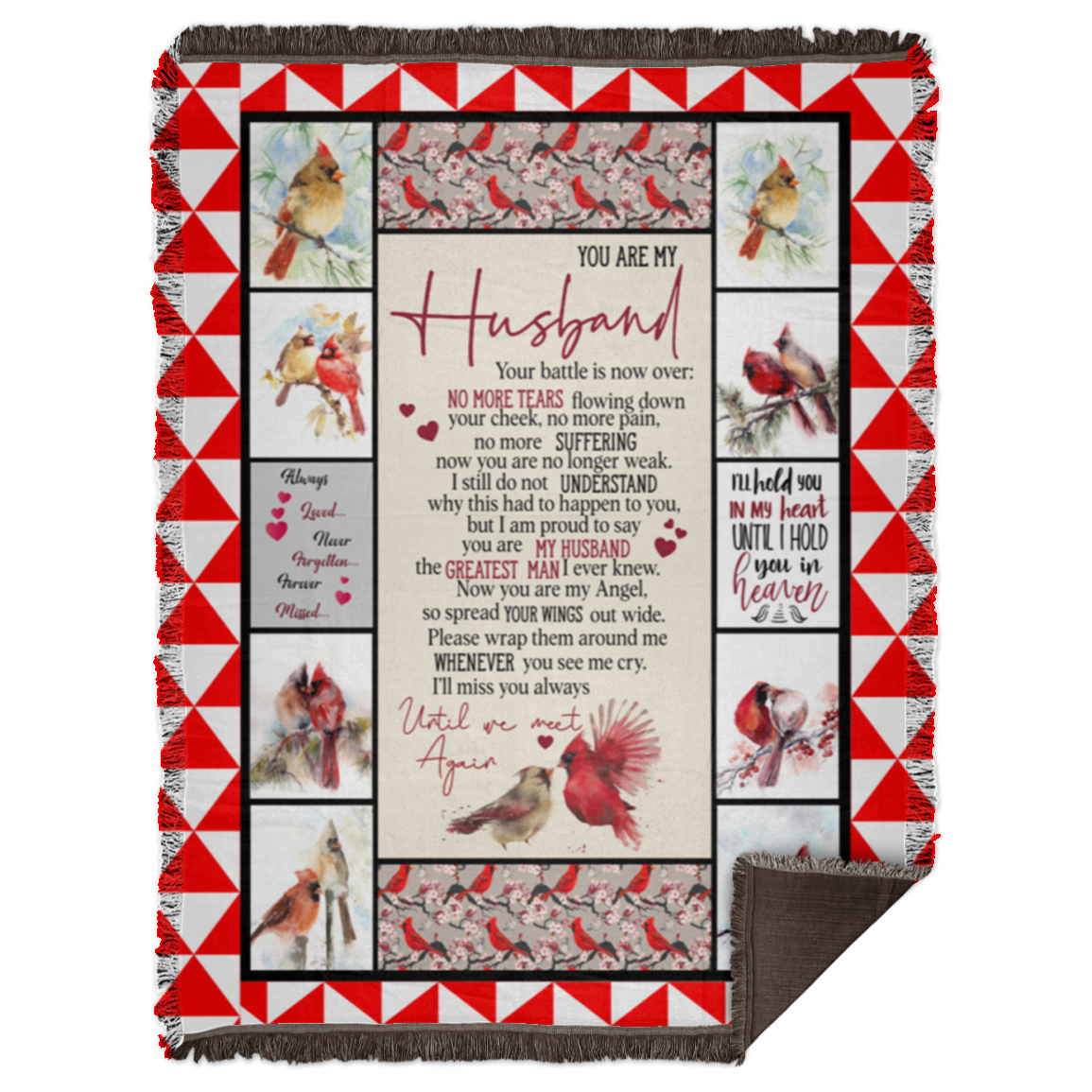 to My Husband Love from Wife Cardinal Birds You are My Husband Blanket Fleece Blanket.jpg Woven 60x80 WB68 Woven Blanket - 60x80
