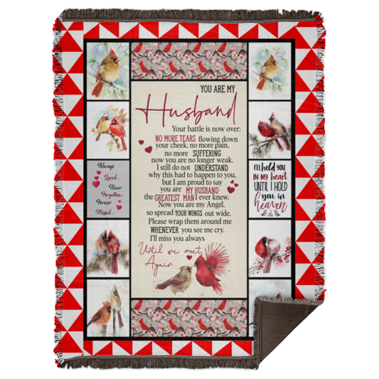 to My Husband Love from Wife Cardinal Birds You are My Husband Blanket Fleece Blanket.jpg Woven 60x80 WB68 Woven Blanket - 60x80
