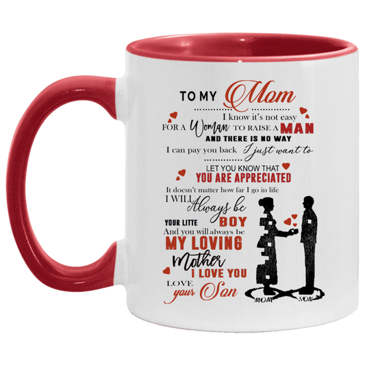 Son to mom top Accent Mug