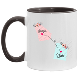 States Accent Mugs Georgia Utah Gifts - Long Distance State Two Tone Coffee Mug - State To State - Away From Home Family - Moving Away Mug Gifts on Christmas, Birthday AM11OZ 11 oz. Accent Mug