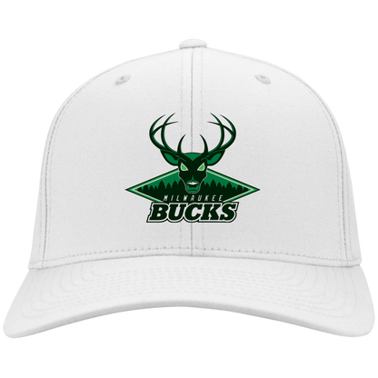 Milwaukee Bucks Logo Basketball CAPS International MEN'S Black-White One Size Fi