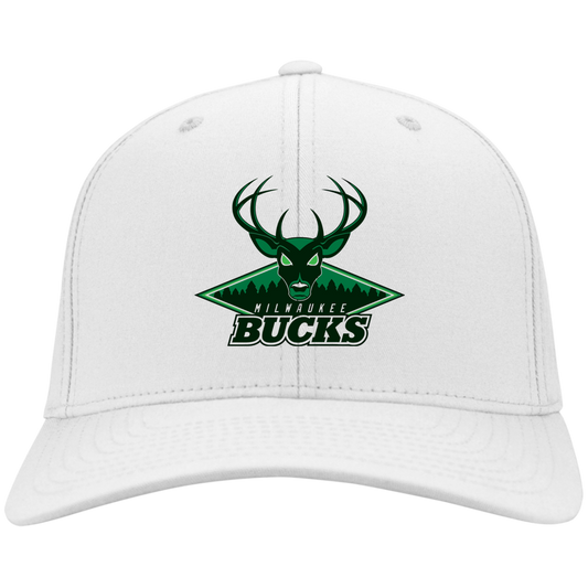 Milwaukee Bucks Logo Basketball CAPS International MEN'S Black-White One Size Fi