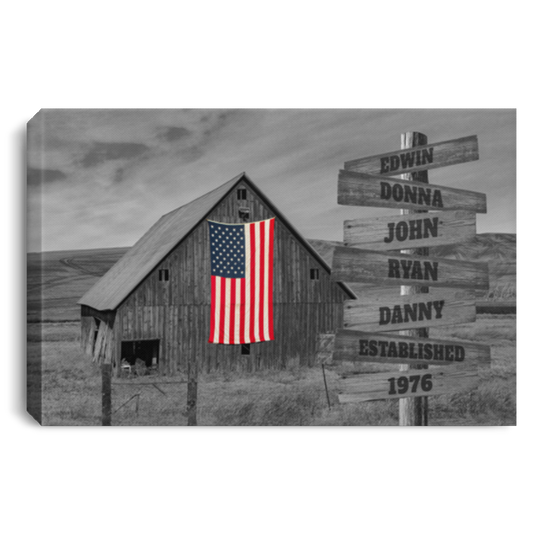 USA 7 0.75in Edwin, Donna, John, Ryan, Danny, Established, 1976 (1) CANLA75 Landscape Canvas .75in Frame