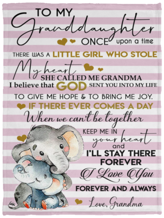 Birthday Gifts Gifts Customized to My Granddaughter from Grandma Elephants VPS Cozy Plush Fleece Blanket - 30x40