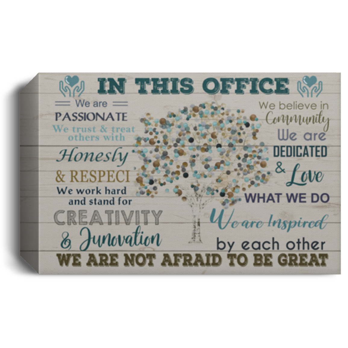 in This Office - Canvas - We are Not Afraid to Be Great Framed - Decorating Agencies, Offices, Shops Bedroom, Living Room Home Decor Wall Art Awesome Perfect Happy Birthday, Wedding, Housewarming CANLA15 Deluxe Landscape Canvas 1.5in Frame
