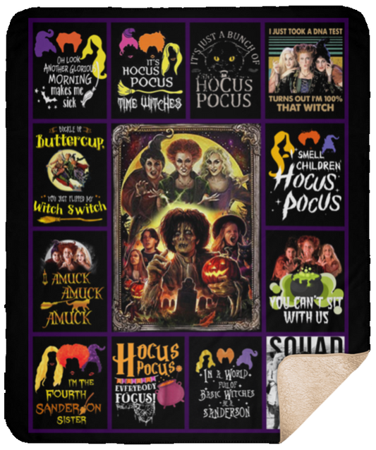 Meaningful Gifts Design Blankets Hocus Pocus Three Witches Halloween 26th Anniversary Premium Gift Family Awesome On Birthday, Decor Home Sherpa Blanket 50x60 Black SHM Sherpa Blanket - 50x60