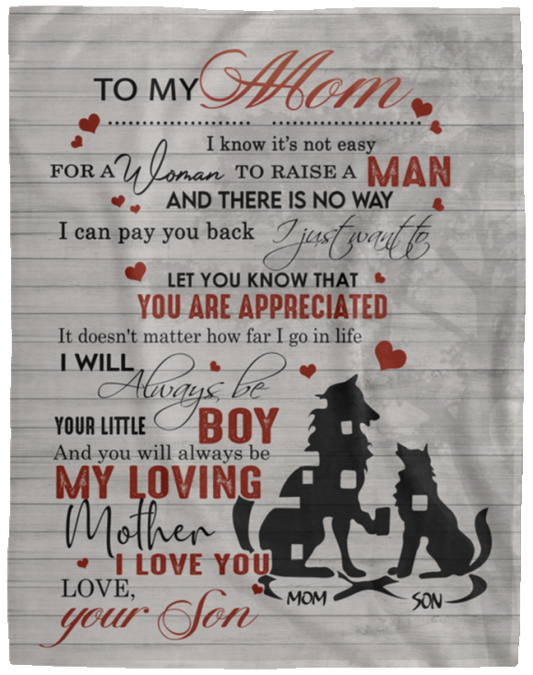 dhgfbgfgbzdc Blankets Descor Wolf to My Mom I Know It's Not Easy for A Woman to Raise A Man Gift Family Awesome On Birthday, Decor Home Sherpa Blanket 60x80 White ASIN: B08F23TH3V