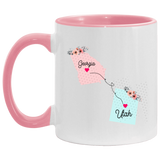 States Accent Mugs Georgia Utah Gifts - Long Distance State Two Tone Coffee Mug - State To State - Away From Home Family - Moving Away Mug Gifts on Christmas, Birthday AM11OZ 11 oz. Accent Mug