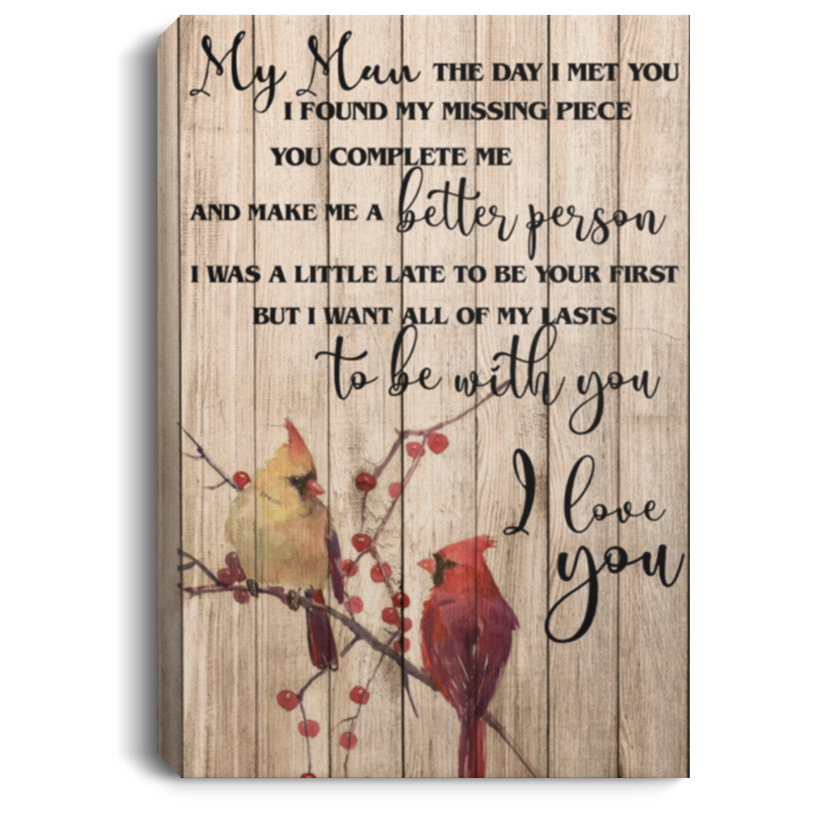 Perfect Gifts Framed Canvas Prints My Man The Day I Met You I Found My Missing Piece You Complete Me Gift Family Unisex Awesome On Birthday, Christmas, Gift Decor Home Durable Print 12x18 CANPO75 Portrait Canvas .75in Frame