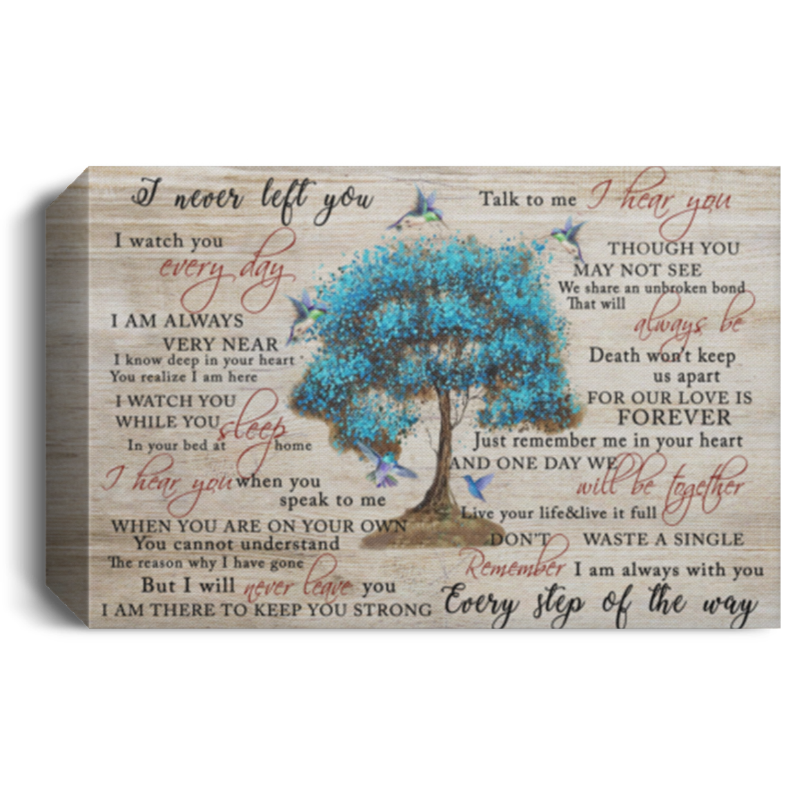 Canvas - Hummingbird - I Never Left You V.3 Framed - Decorating Agencies, Offices, Shops Bedroom, Living Room Home Decor Wall Art Awesome Perfect Happy Birthday, Wedding, Housewarming Gift Deluxe 1.5 CANLA15 Deluxe Landscape Canvas 1.5in Frame