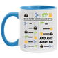 Quote Coffee Mug Rock Paper Scissors Lizard Spock – Funny Hand Sign Game Accent Mug On Birthday Gift Hot Cold Coffee Mug Holder Capacity and Perfect Size 2 Side, 11 oz White - Pink AM11OZ Accent Mug