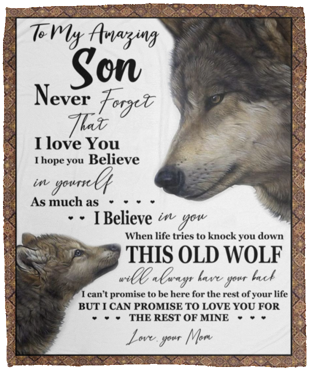 B081Y5NQNC Wolf Blanket - to My Amazing Son - Never Forget That I Love You - Fleece Blanket 50x60inch VPM Cozy Plush Fleece Blanket - 50x60