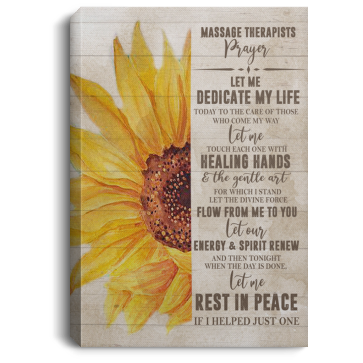 Framed Canvas Massage Therapist Prayer Gallery Wrapped - Wall ArtFamily Friend Awesome Gifts Birthday Decor Home Durable Print 24x36 CANPO75 Portrait Canvas .75in Frame
