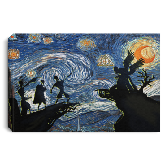 Painting Canvas Deathly Hallows Starry Night Canvas with Frame Size 12x18 Gift for Men, Awesome Birthday, Decor Home Print CANLA75 Landscape Canvas .75in Frame
