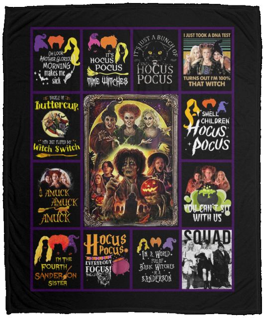 Gifts Blanket Hocus Pocus Three Witches Halloween 26th Anniversary Premium Gift Family Awesome On Birthday, Decor Home Cozy Plush Fleece Blanket 50x60 Black VPM Cozy Plush Fleece Blanket - 50x60