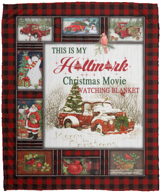 Premium Blankets This is My Hall-Mark Christmas Movie Watching Xmas Blanket – Snow Red Trucker Christmas Red Checked Blanket Gift Family Awesome On Christmas Cozy Plush Fleece Blanket 50x60 White VPM Cozy Plush Fleece Blanket - 50x60