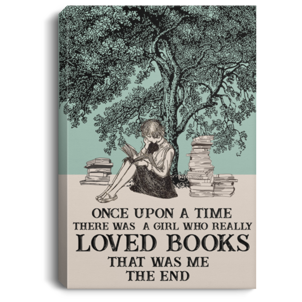 Meaningful Gifts Wall Art Framed Just A Girl Who Loves Books Books Lover Poster Landscape Canvas 0.75in Framed Size 12x18 inch Gift for Men, Awesome Birthday, Decor Bedroom Print CANPO75 Portrait Canvas .75in Frame