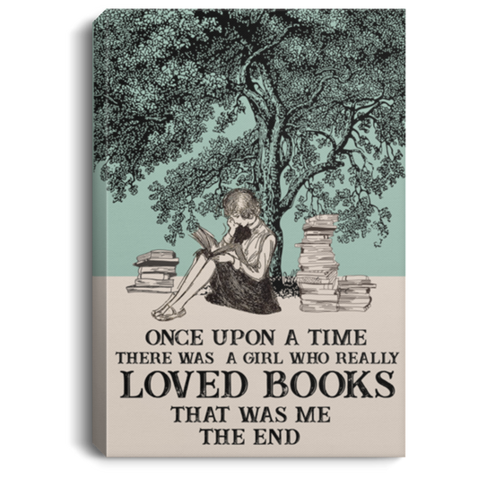 Meaningful Gifts Wall Art Framed Just A Girl Who Loves Books Books Lover Poster Landscape Canvas 0.75in Framed Size 12x18 inch Gift for Men, Awesome Birthday, Decor Bedroom Print CANPO75 Portrait Canvas .75in Frame