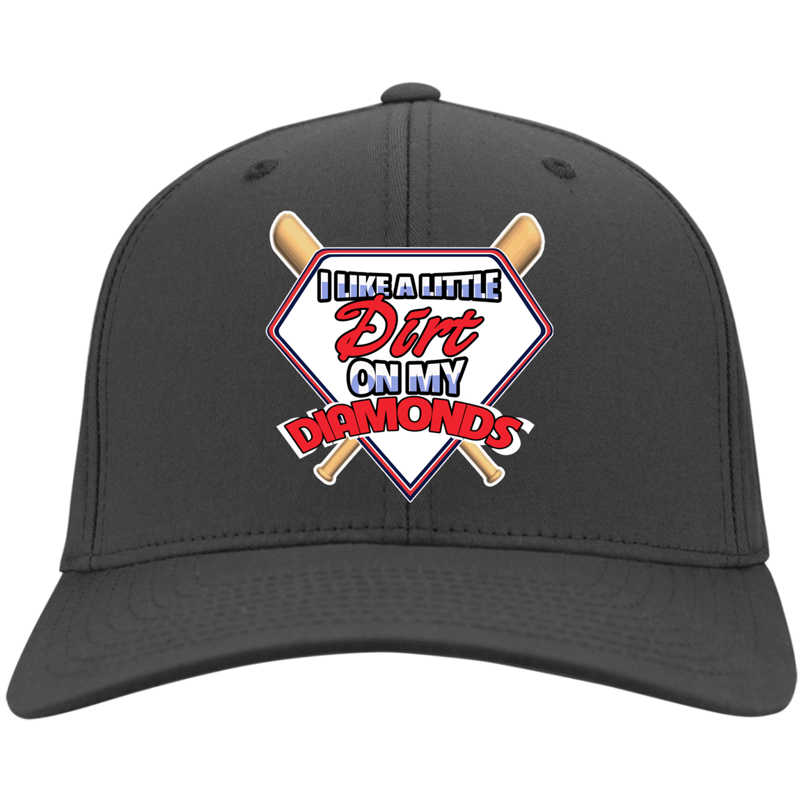 A Little Dirt On My Diamonds CAPS Baseball Vision MEN'S Black One Size Fits .