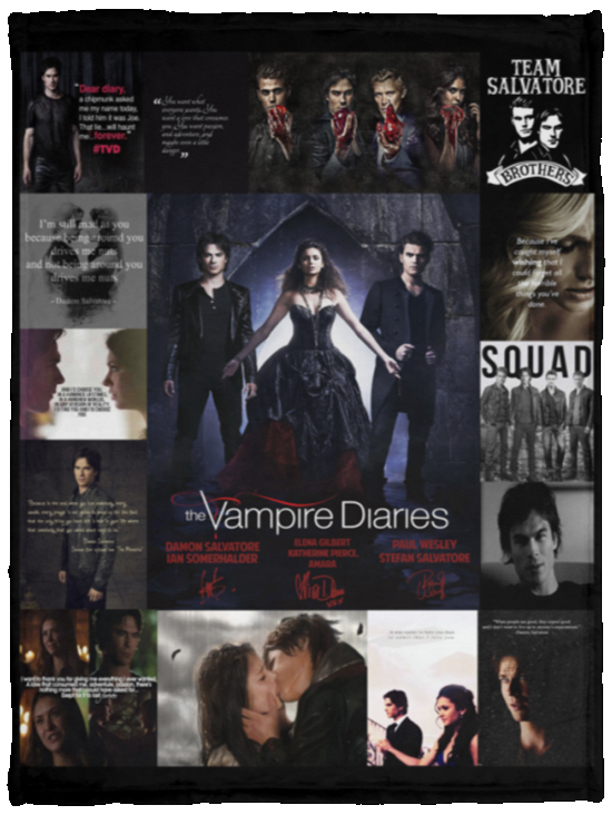 Gifts The Vampire Diaries Version 2 -Fans Made Quilt,Fleece Blanket, Fleece Blanket. Personalized Blankets Photo Blanket Sherpa Blanket Gift Family Awesome On Birthday Gift Decor Home - 30x40