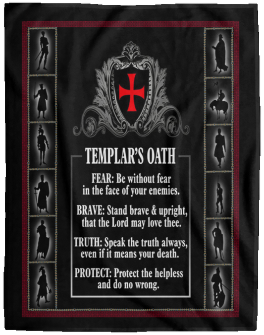 Inspirational Knight Templar Blanket - Templar's Oath Family Friend Gift Unisex On Christmas, Birthday 60x80 VPL Cozy Plush Fleece Blanket - 60x80