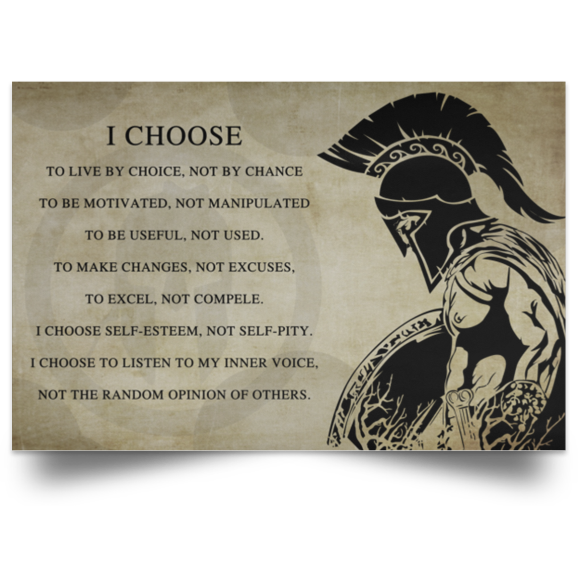 Untitled-1 Customized Spartan Poster - I Choose Posters Family Friend Gift Unisex, Awesome Birthday Perfect Happy Birthday Gift Decor Bedroom, Living Room Print