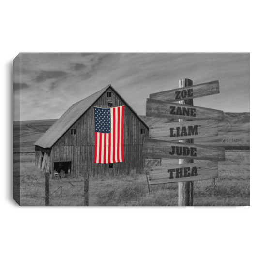 USA 0.75 5 NAME Zoe Zane Liam Jude Thea CANLA75 Landscape Canvas .75in Frame