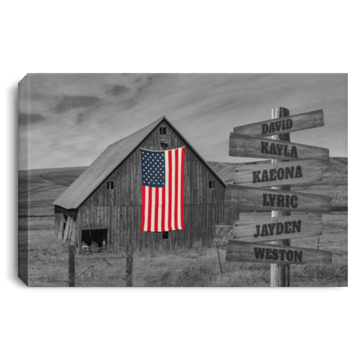 USA 6 0.75in David, Kayla, Kaeona, Lyric, Jayden, Weston CANLA75 Landscape Canvas .75in Frame