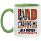 Mug birthday gift Motorcycle Dad Thank You For Teaching Me How To Be A Man Even Though I’m Your Daughter Accent Coffee Mug 2 Side, 11 oz White - Light Blue Accent Mug On Birthday Gift family Best gift AM11OZ Accent Mug