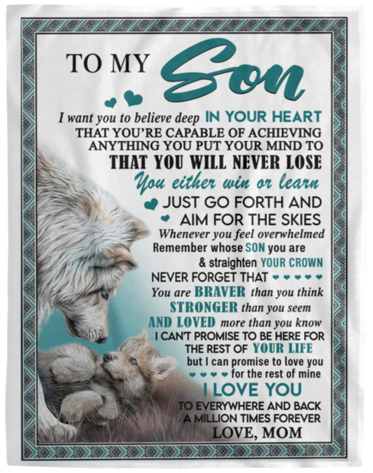 Regalos personalizados a My Son A Million Times ForeverI Love You, mantas tejidas de lana Sherpa, regalos para hijos ideas de regalo para seres queridos tamaño personalizado VPL Cozy Plush Fleece Blanket - 60x80