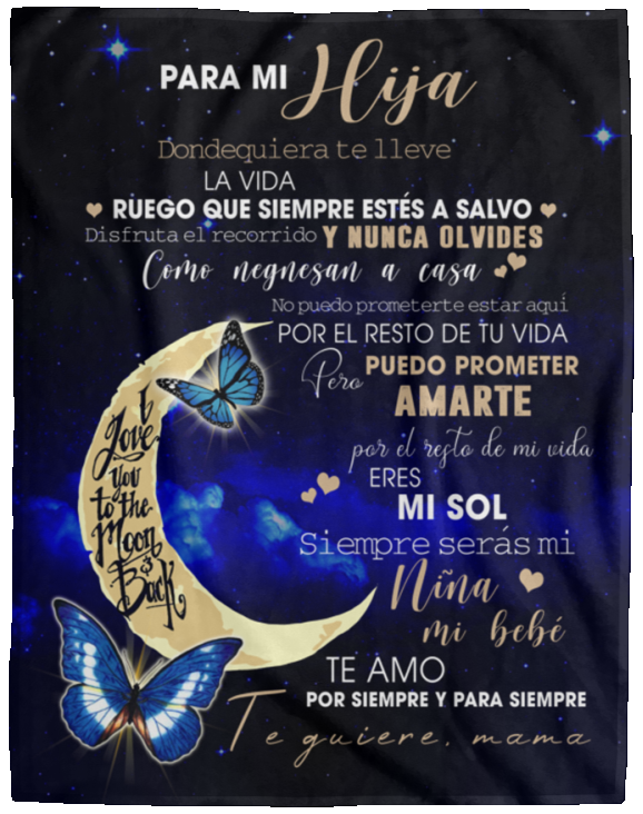 Gifts Blanket Butterfly Blanket para mi hija Donde quiera te lleve la vida que Siempre Estes a Salvo y nunca olvides Como regresar a casa te fuiere Mama Gift for Family Awesome Decor Ho 60x80 (1) VPL Cozy Plush Fleece Blanket - 60x80
