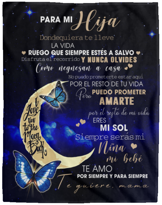 Gifts Blanket Butterfly Blanket para mi hija Donde quiera te lleve la vida que Siempre Estes a Salvo y nunca olvides Como regresar a casa te fuiere Mama Gift for Family Awesome Decor Ho 60x80 (1) VPL Cozy Plush Fleece Blanket - 60x80