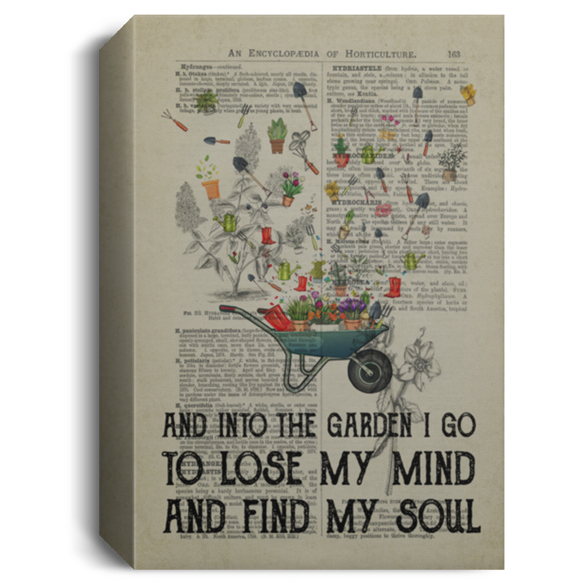 Canvas Meaningful Quote and Into The Garden I Go to Lose My Mind and Find My Soul Planter Gift Family Unisex Awesome On Birthday, Decor Home Durable CANPO15 Deluxe Portrait Canvas 1.5in Frame