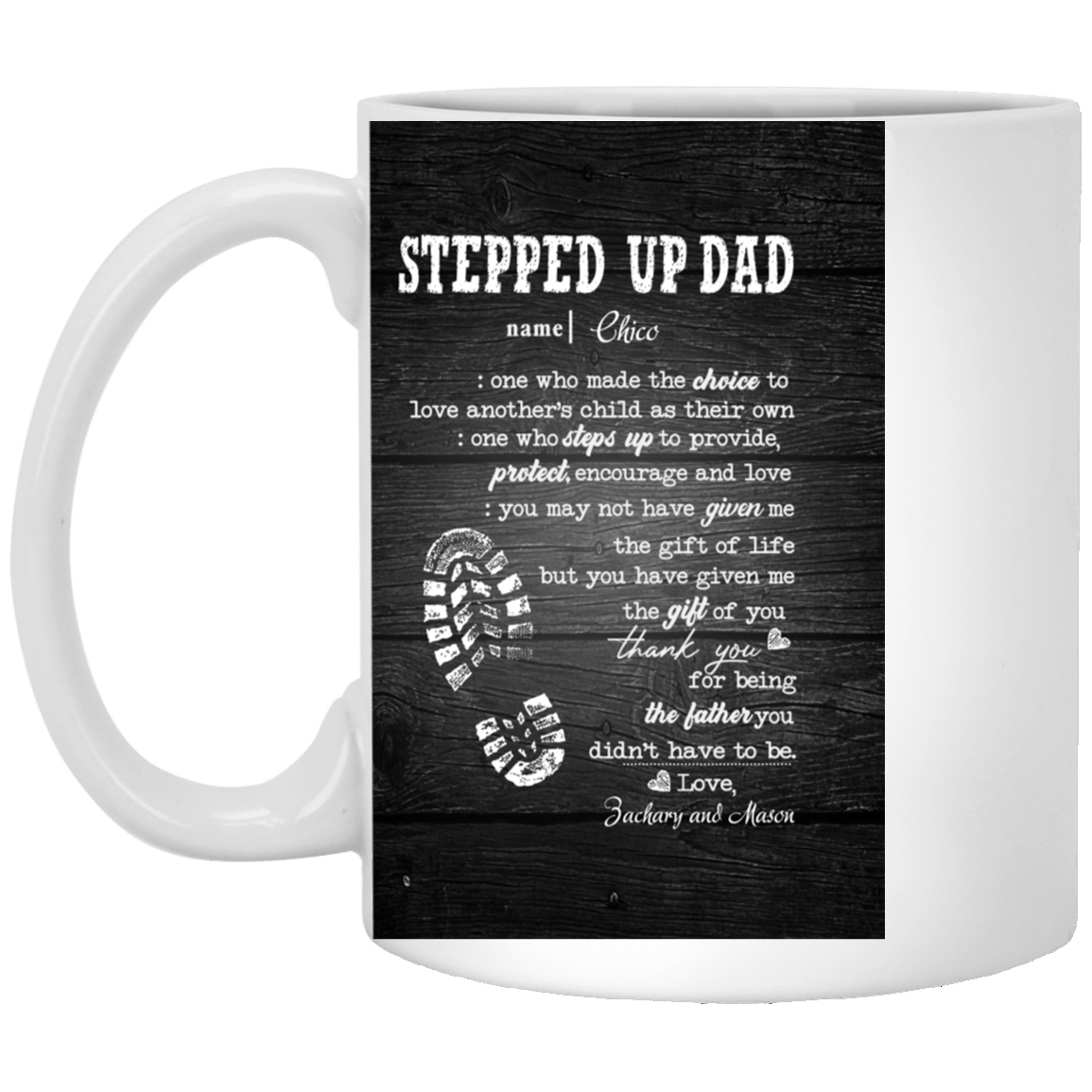 Zachary and Mason 702-2967926-4834656 1218 XP8434 11 oz. White Mug