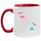 States Accent Mugs Georgia Utah Gifts - Long Distance State Two Tone Coffee Mug - State To State - Away From Home Family - Moving Away Mug Gifts on Christmas, Birthday AM11OZ 11 oz. Accent Mug
