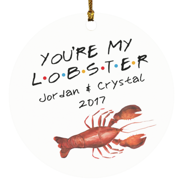 You're My Lobster Personalized Ornament, MDF Ornament, Christmas, Couple Ornament, Ocean, Sea Life, Couple Gift, Wedding Gift, Engaged SUBORNC Circle Ornament