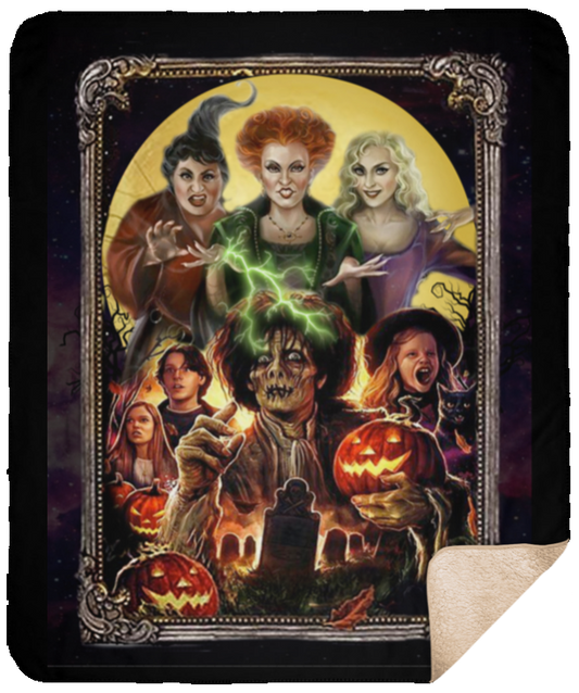 Meaningful Gifts Design Blankets Hocus Pocus Three Witches Premium Gift Family Awesome On Birthday, Decor Home Sherpa Blanket 60x80 Black SHM Sherpa Blanket - 50x60