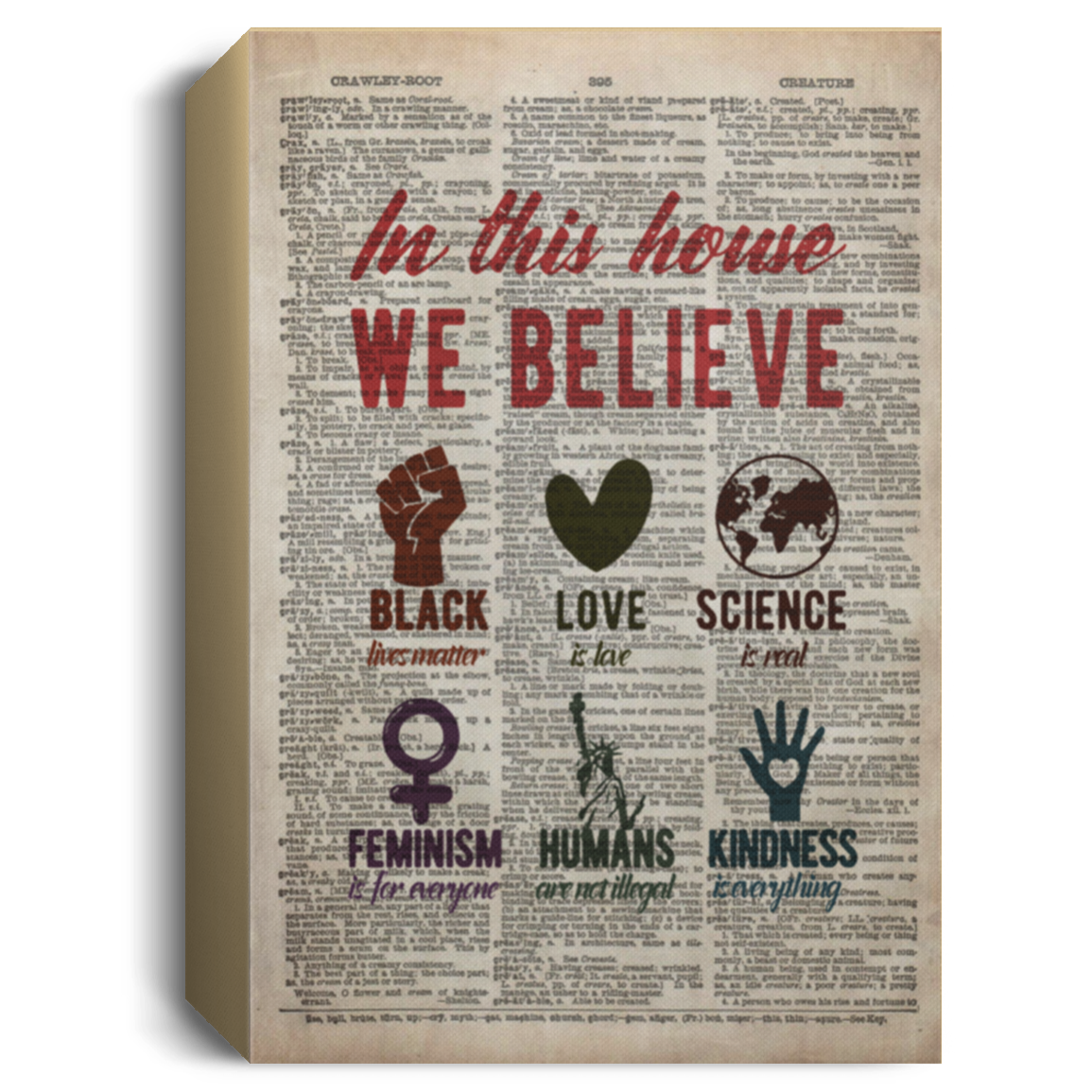 2rfdsf2345423 We Believe Poster, Housewarminganvas 1.5in Frame