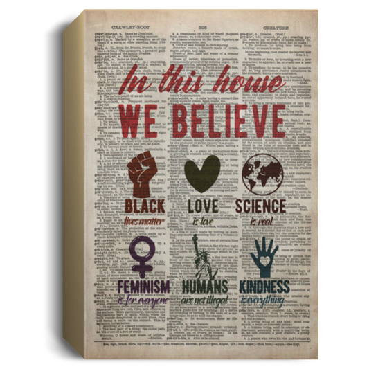 2rfdsf2345423 We Believe Poster, Housewarminganvas 1.5in Frame
