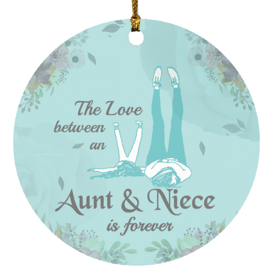 Gifts Decorate Special Tree The Love Between an Aunt and Niece is Forever Decorative Christmas Ornament – Holiday Flat Circle Ornament Wooden Ornaments Print 1 Side On Christmas, Weding, Decor Home SUBORNC Circle Ornament