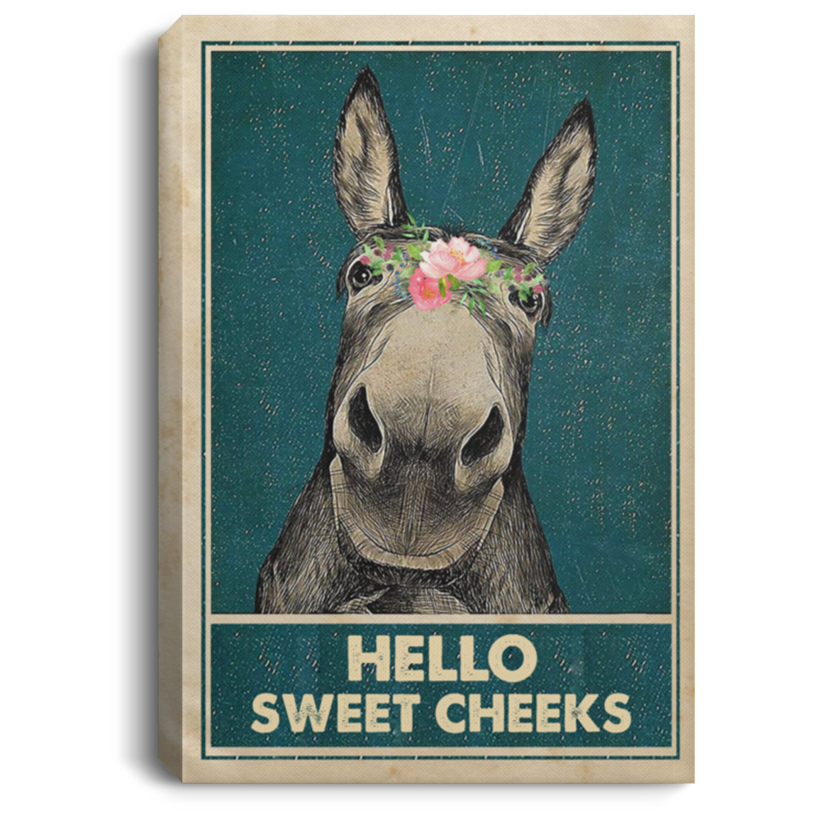 Inspiration Gift Hello Sweet Cheeks Donkey Bathroom Decor Framed Canvas - Funny Bathroom Decor Size 16x24, Thickness 1.5 inch Gifts for Women, Men - Gifts on Christmas, Birthday okaychuansalenay18-09_947