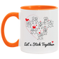 Quote coffee Mug Let’s Stick Together Lovers Couple Accent Mug 2 Side, size 11 oz White - Red Accent Mug On Birthday Gift Hot cold coffee mug holder Capacity and Perfect AM11OZ 11 oz. Accent Mug