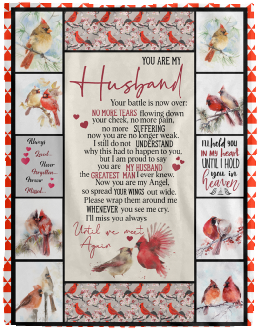to My Husband Love from Wife Cardinal Birds You are My Husband Blanket Fleece Blanket VPL Cozy Plush Fleece Blanket - 60x80