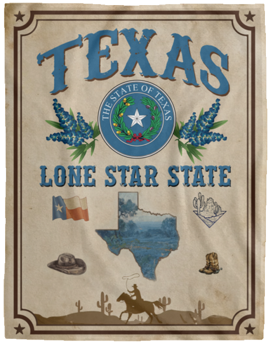 Gifts Blanket Texas Lone Star State Vintage Retro Premium Gift Family Awesome On Birthday, Decor Home Woven Blanket 60x80 White VPL Cozy Plush Fleece Blanket - 60x80