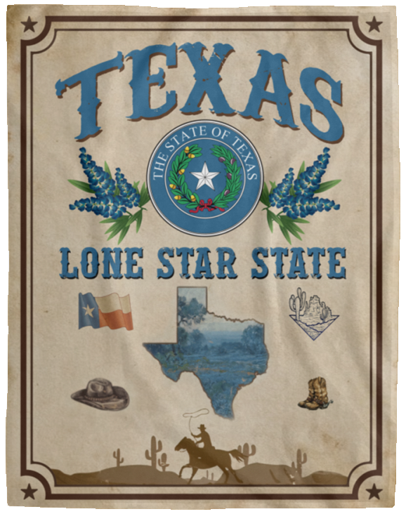 Gifts Blanket Texas Lone Star State Vintage Retro Premium Gift Family Awesome On Birthday, Decor Home Woven Blanket 60x80 White VPL Cozy Plush Fleece Blanket - 60x80