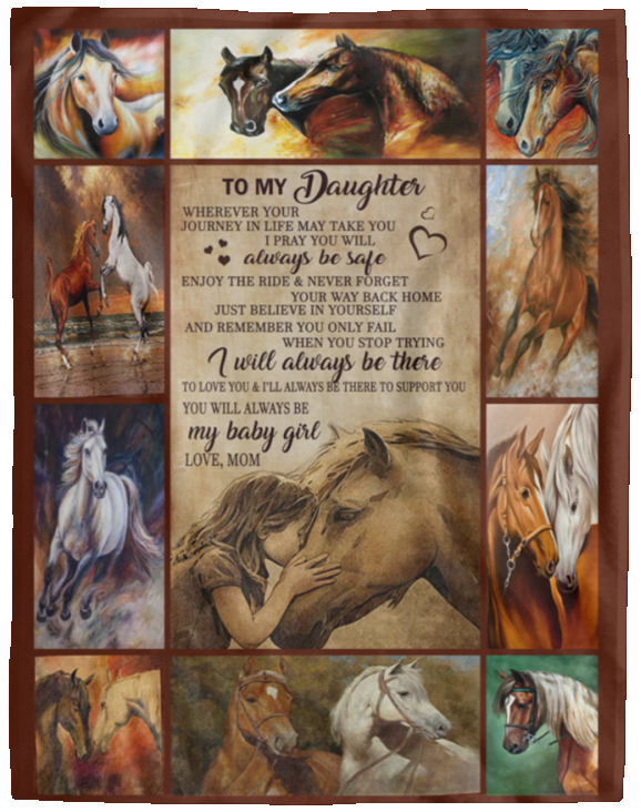 B07ZWDD5S8 thanhlk Horse Blanket - MOM to My Daughter - Always BE Safe - Fleece Blanket Soft Comfortable Blanket for Sofa Chair Bed Office Travelling Camping