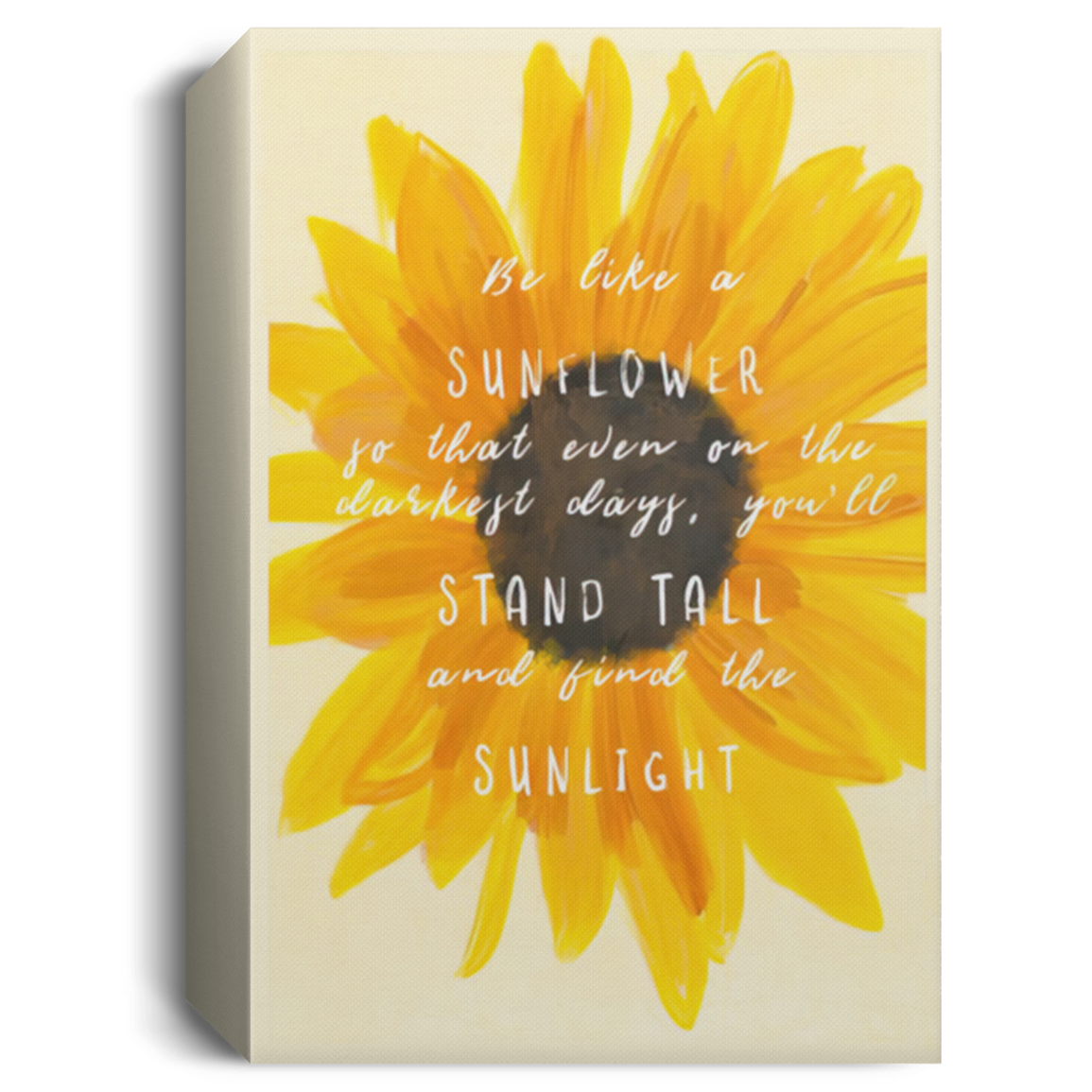 Quote Be Like A Sunflower Canvas, Sunflower Canvas, Inspiration Quote Art Sunflower Canvas, Sunflower Poster, Living Room Wall Art Wall Art Gift Family Unisex Awesome On Birthday, Deco CANPO15 Deluxe Portrait Canvas 1.5in Frame