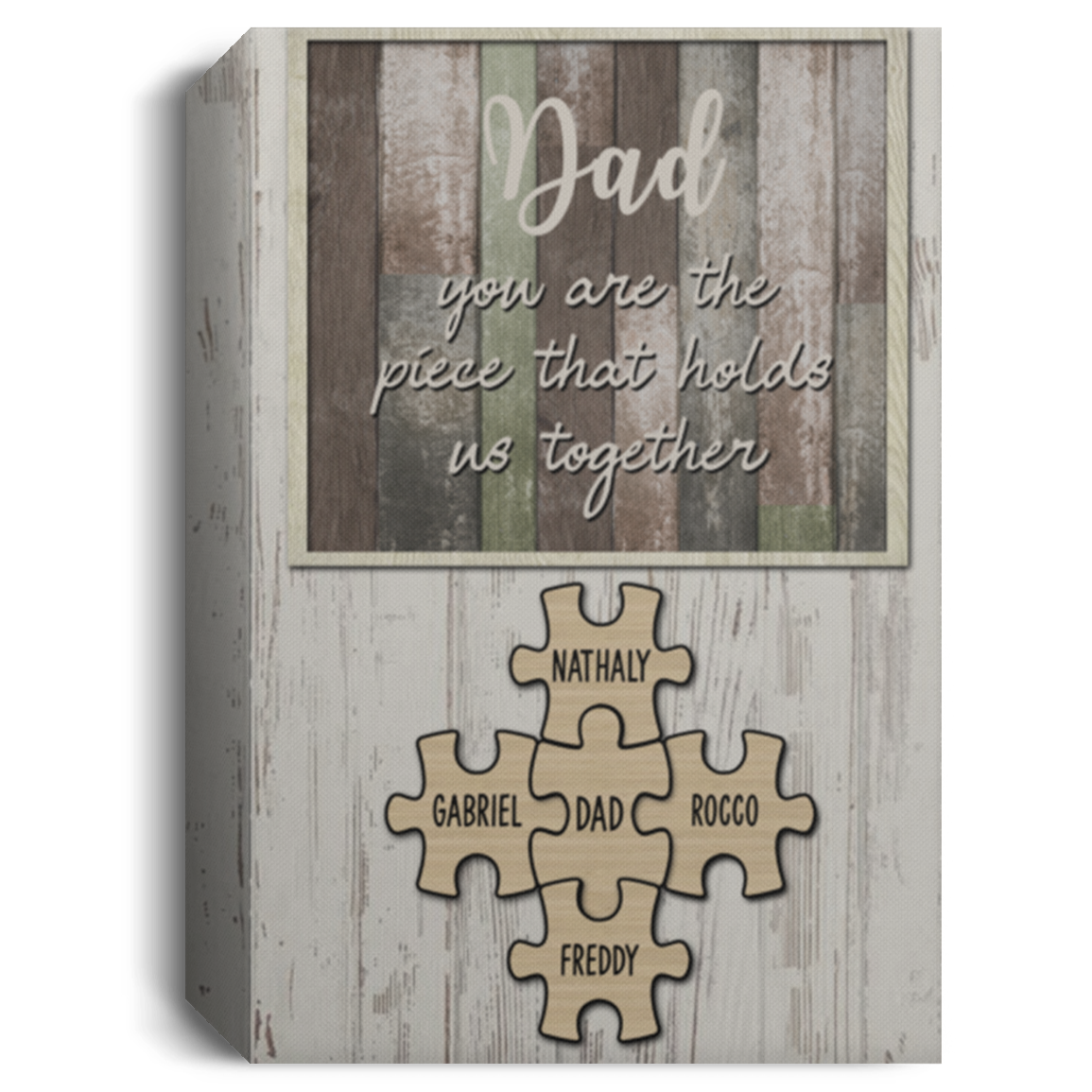 ToMYDADkeangan 4ten 1 b?CUSTOM PUZZLE 12x18 CANPO15 Deluxe Portrait Canvas 1.5in Frame