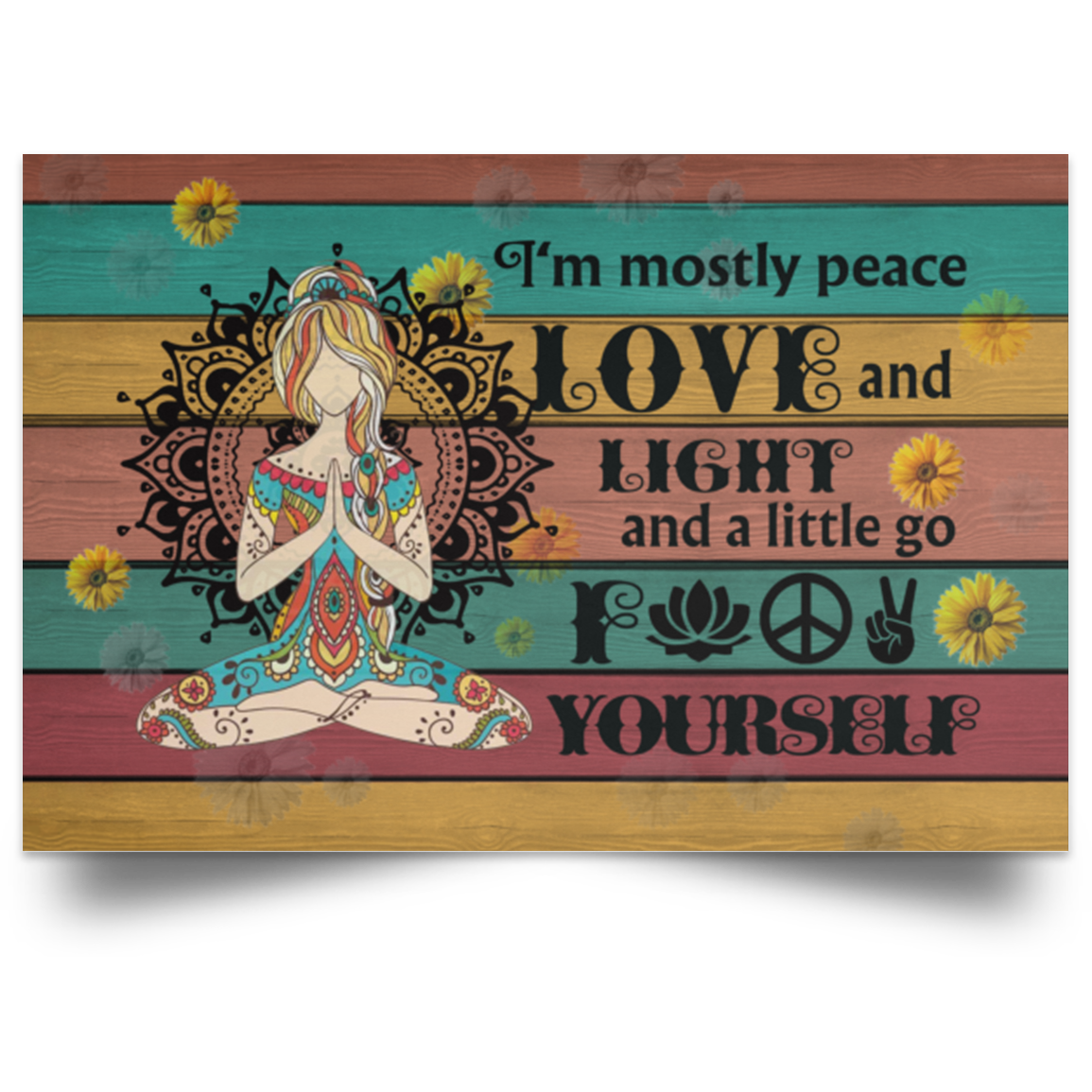 to My Wife Canvas I’m Mostly Peace Love and Light and A Little Go FK Yourself Yoga Meditation Framed Canvas Wall Art Framed Canvas Print Woman Bedroom Decor, Birthday Gifts for Wife Customcat chuan và m?i nh?t!