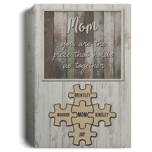 Maddox, Brentley, Kinsley, Jay 8x12 Mom and child CANPO15 Deluxe Portrait Canvas 1.5in Frame